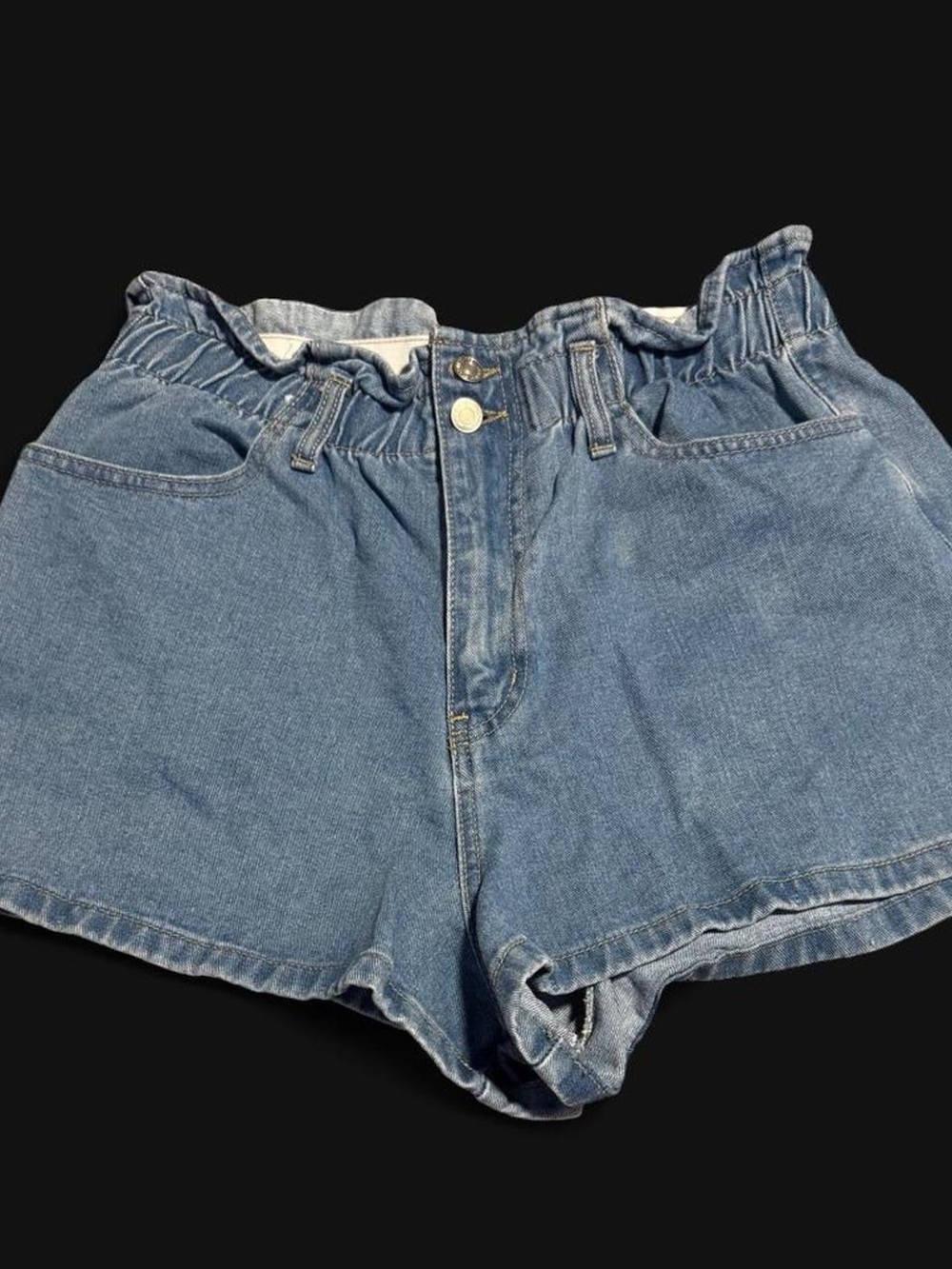 Forever 21 Medium Blue Paperbag Waist Denim Shorts